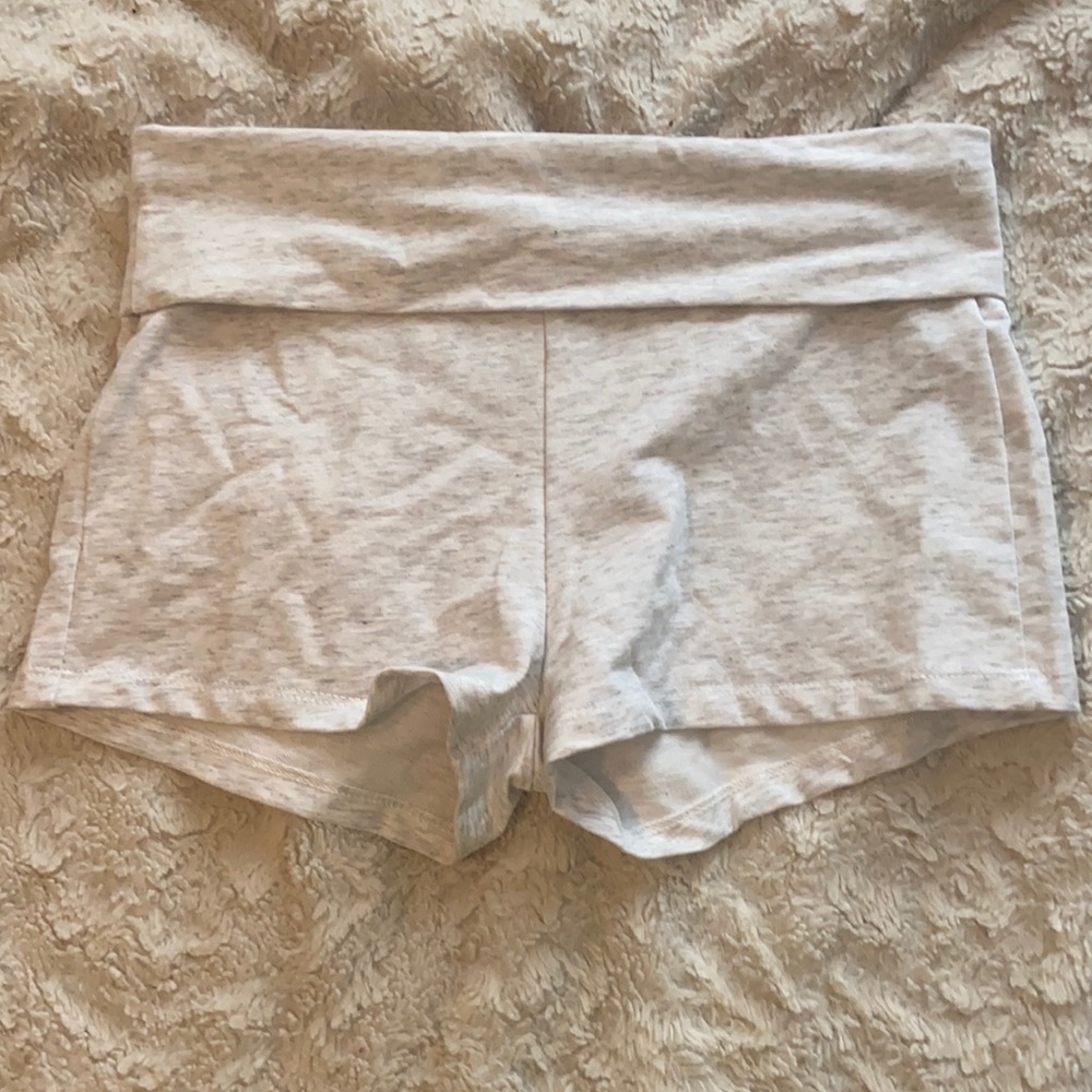 Edikted, Women’s size xs light grey fold over “i love me” y2k lounge shorts.